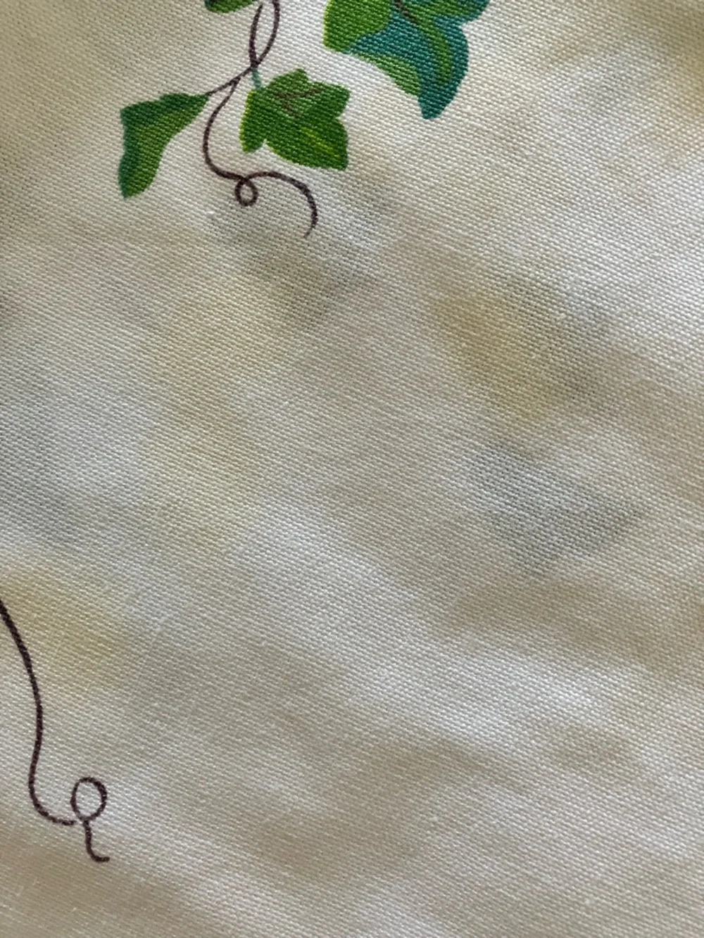 White Vintage Ivy design Tablecloth with Four Napkins